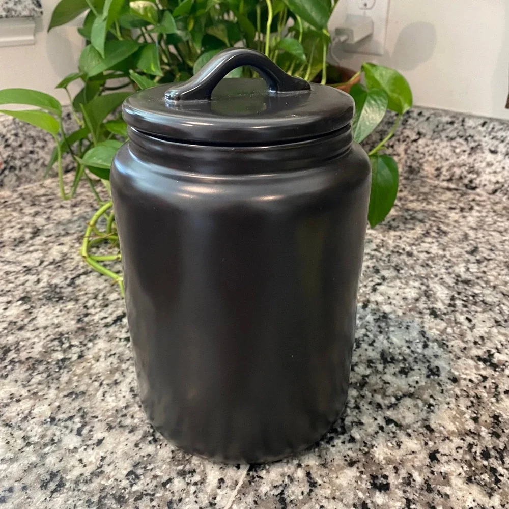 Rae Dunn Treats Jar Canister Black with Lid - Halloween Candy
